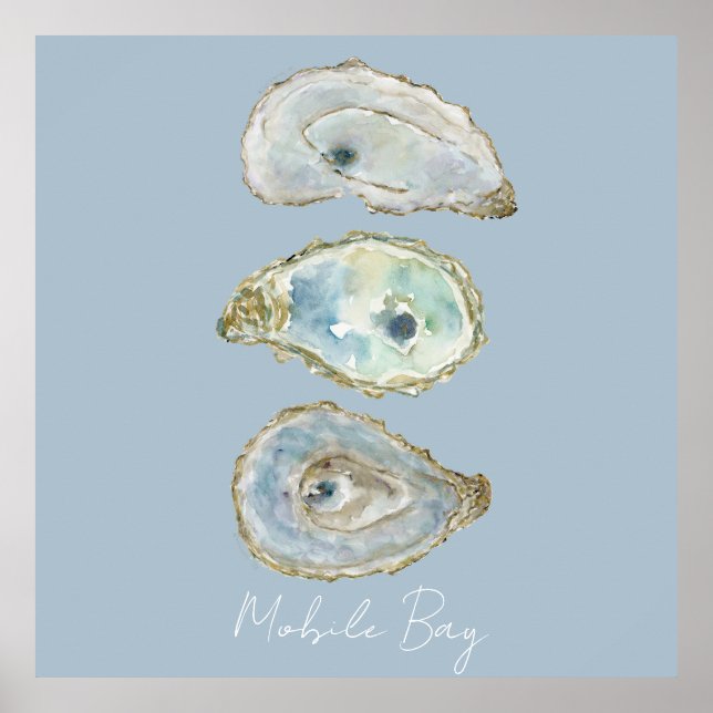 Poster Huîtres aquarelles (Devant)