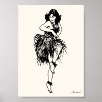 Hula Pin-Up Art pour l'impression adaptée à l'enca