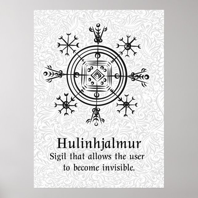 Poster Hulinhjalmur Symbole magique islandais (Devant)