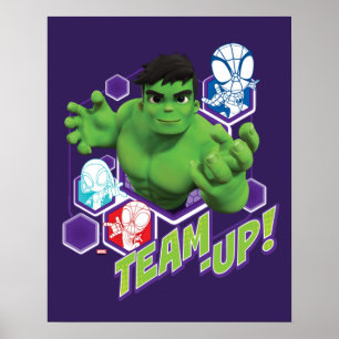 Poster Hulk & Spidey Équipe "Équipe en action !"