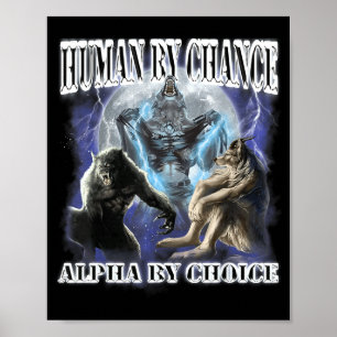 Poster Humain par hasard Alpha par choix Cool Drôle Alpha