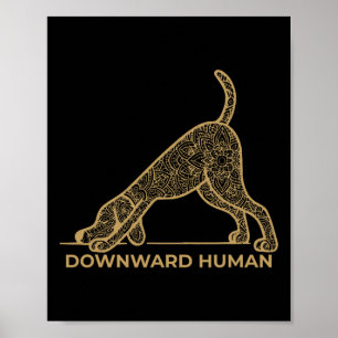 Poster Humain vers le bas – Mandala Chien Yoga Pose Yoga