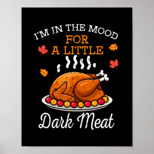 Poster Humeur drôle de Thanksgiving Viande brune Dîner de