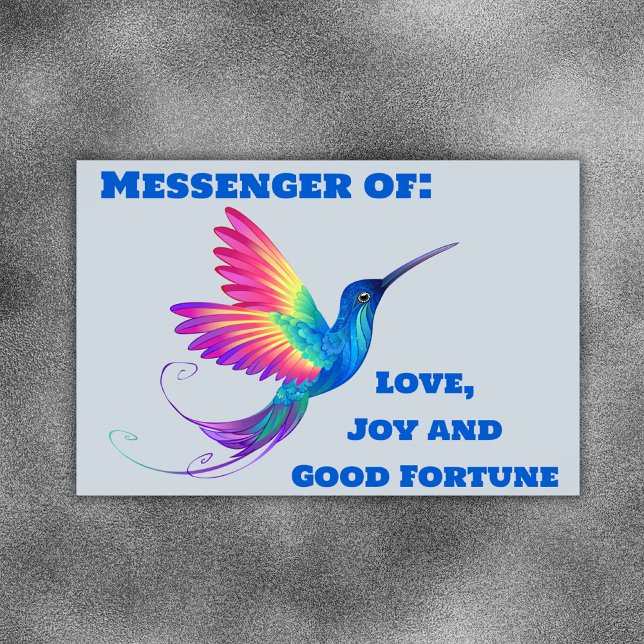 Poster Hummingbird Love, Joy & Good Fortune | (Créateur téléchargé)