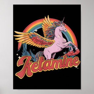 Poster Humoristique Ketamine Horse Urgence Funky Mental H