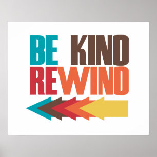 Poster Humour Be Kind Rewind rétro 80s