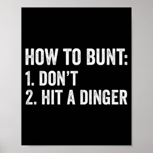 Poster Humour de baseball comment faire un amorti ne frap