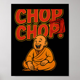 Poster Humour de boxe Arts martiaux Chop Chop Cartoon Prê