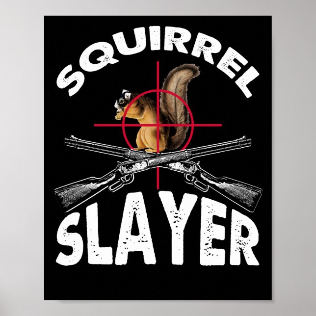 Poster Humour de chasse à l'écureuil (Devant)