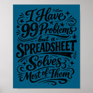 Poster Humour de comptable tableur analyste de données