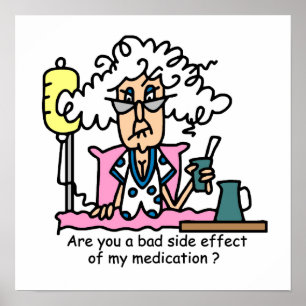 Poster Humour de l'effet secondaire des médicaments