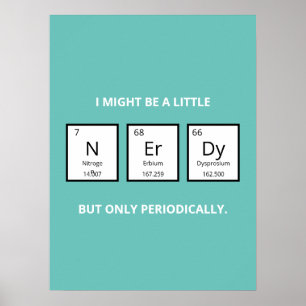 Poster Humour de table périodique Nerdy Funny Science P