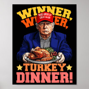 Poster Humour Drôle Trump Gagnant Dîner Dîner Turquie