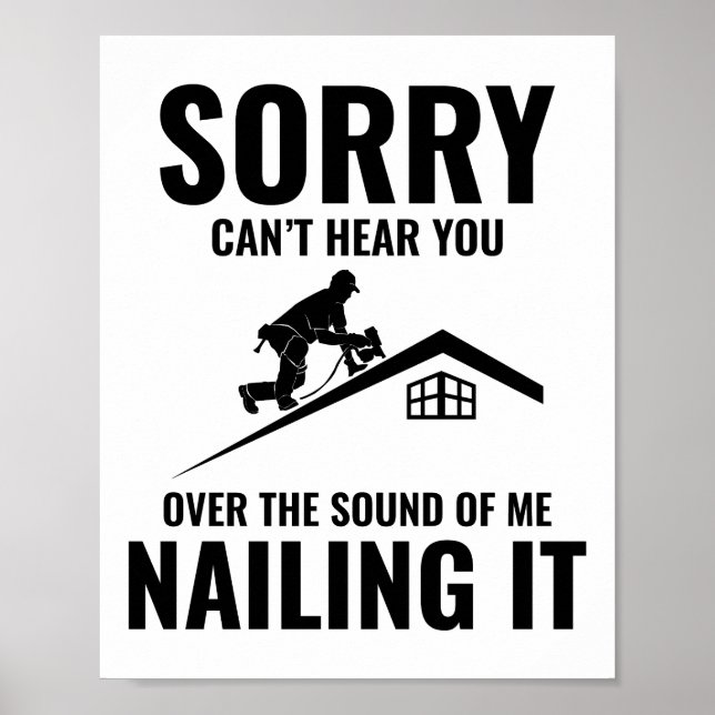 Poster Humour du toit - Nailing It Roofing (Devant)