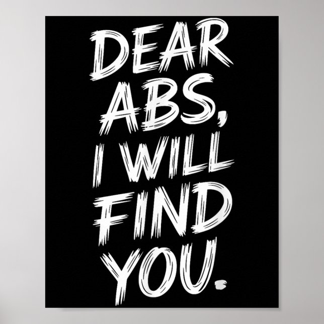 Poster Humour Fitness Chers Abs Dit Pour Levage Et Exer (Devant)