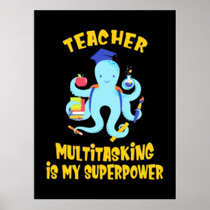 Poster Humour multitâche de l'enseignant