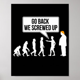 Poster Humour politique anti-trump évolution drôle