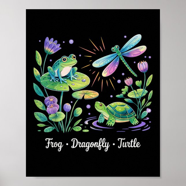 Poster Humour politique subtil Grenouille libellule Tortu (Devant)