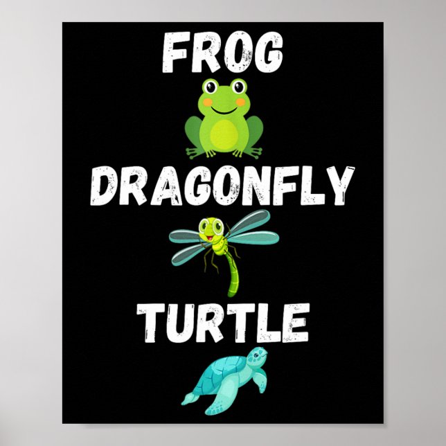Poster Humour politique subtil Grenouille libellule Tortu (Devant)