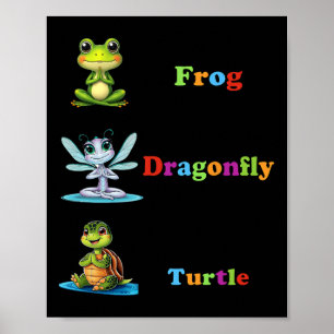 Poster Humour politique subtil Grenouille libellule Yoga