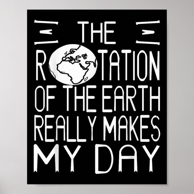 Poster Humour scientifique de la rotation de la Terre pou (Devant)