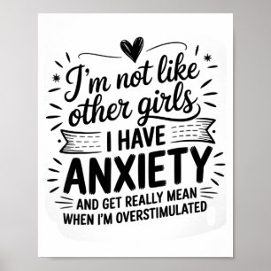 Poster Humour sur l'anxiété pour les femmes en cas de sur
