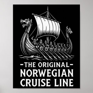 Poster Humour Viking original de la ligne de croisière no