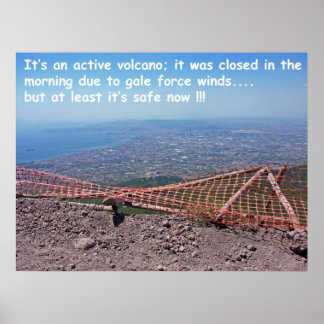 Poster Humour volcanique du Vésuve
