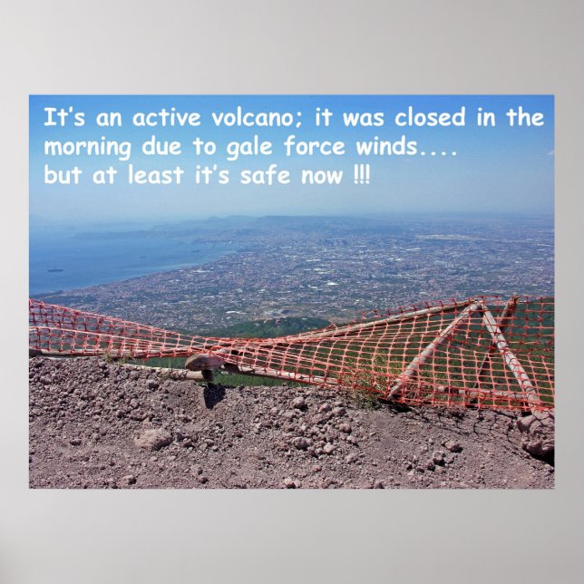 Poster Humour volcanique du Vésuve (Devant)
