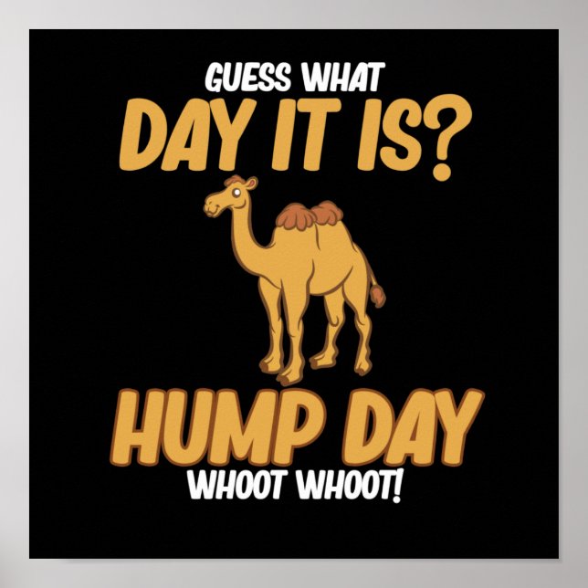 Poster Hump Day Camel Animal Lover Camels Pet Owner Graph (Devant)