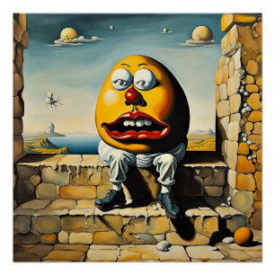 Poster Humpty Dumpty est assis sur un mur