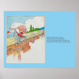 Poster Humpty Dumpty sur le mur mère oie rime