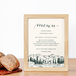 Poster Hunter Green   Panneau du menu Mariage Esquisse de