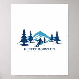 Poster Hunter Mountain New York Station de ski Ski Skieur