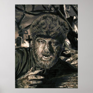 Poster Hurlement à l'affiche de lune