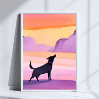 Hurlement de chien | Art de silhouette de chien no