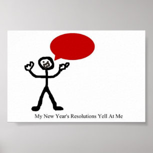 Poster Hurlement de la résolution de nouvelle année