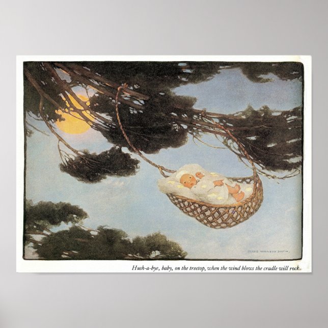 Poster Hush-a-Bye, Baby Nursery Rhyme Imprimer (Devant)
