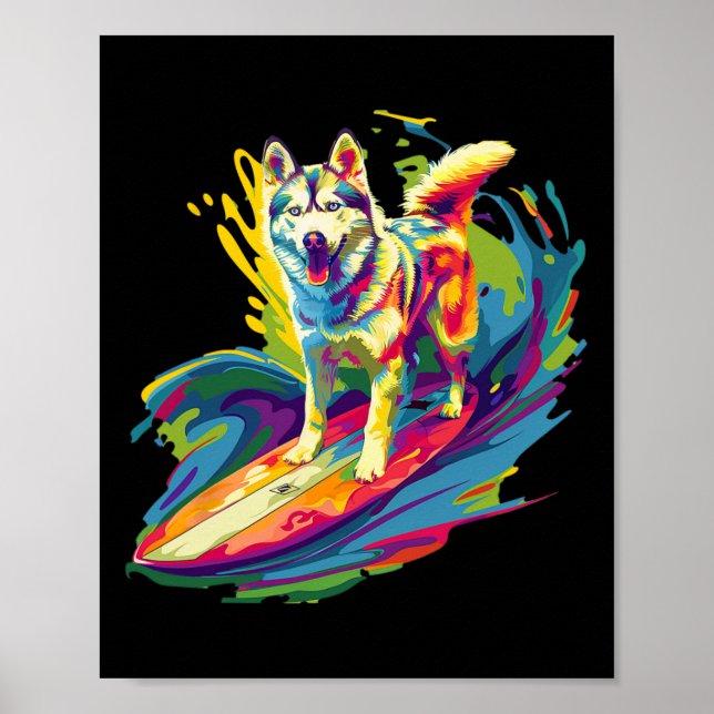 Poster Husky de surf  (Devant)