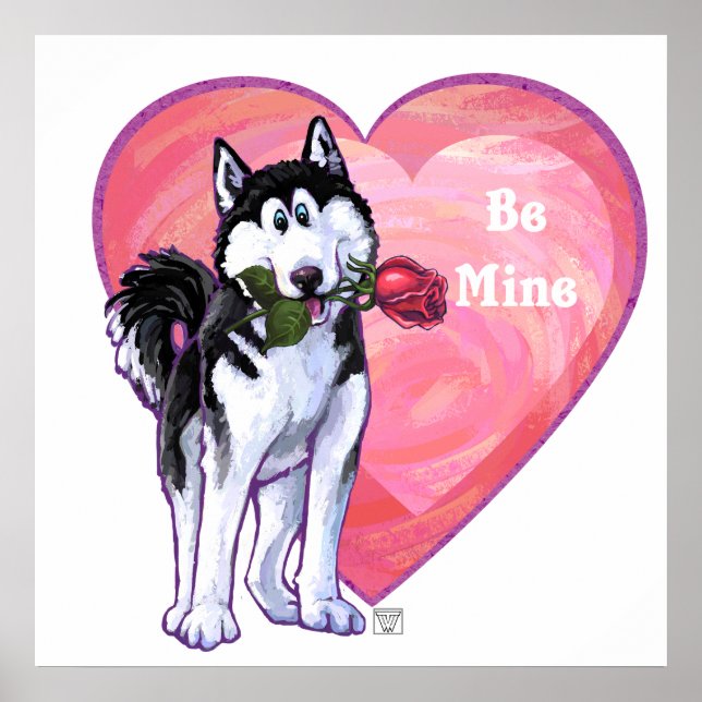 Poster Husky Valentine's Day (Devant)