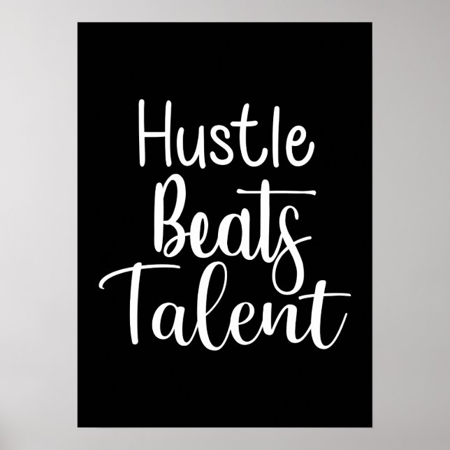 Poster Hustle Beats Talent - Succès Gym Motivationnel (Devant)