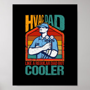 Poster HVAC Papa Mais Glacière Drôle Technicien HVAC Père