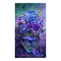 Hydrangea Dans Hydrangea Vase Poster/Imprimer