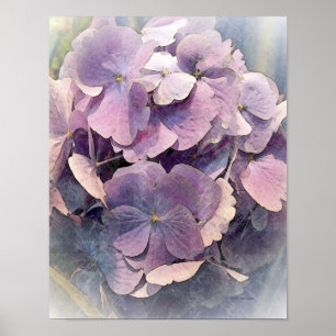 Poster Hydrangeas vintage violetPhoto Art