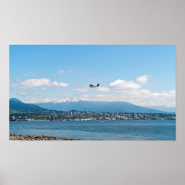 Poster hydravion au décollage de la baie de Vancouver (Devant)