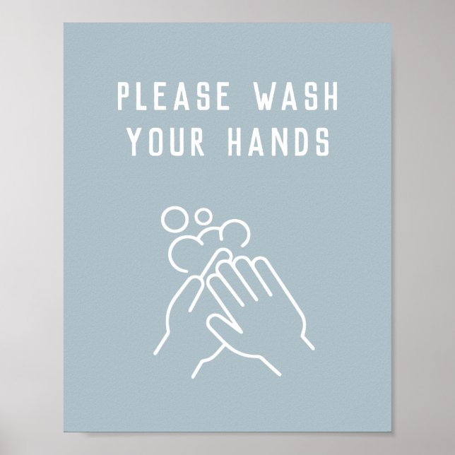 Poster Hygiène De Bureau S'Il Vous Plaît Laver Vos Mains (Devant)