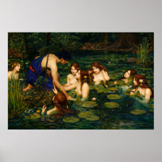 Poster Hylas et les Nymphes par John William Waterhouse