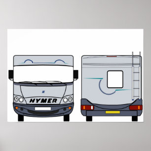 Poster Hymer Motorhome Front  Back  Colour