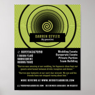 Poster Hypnose Spirale, Hypnotist Event Entertainer