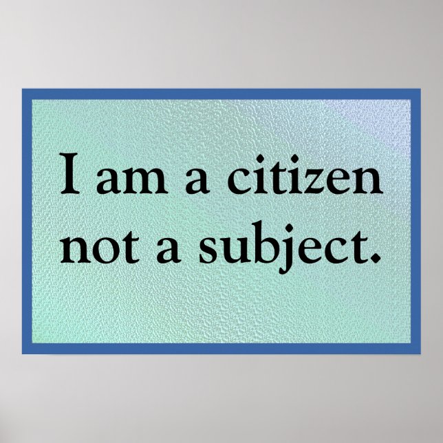 Poster I Am A Citizen (Devant)